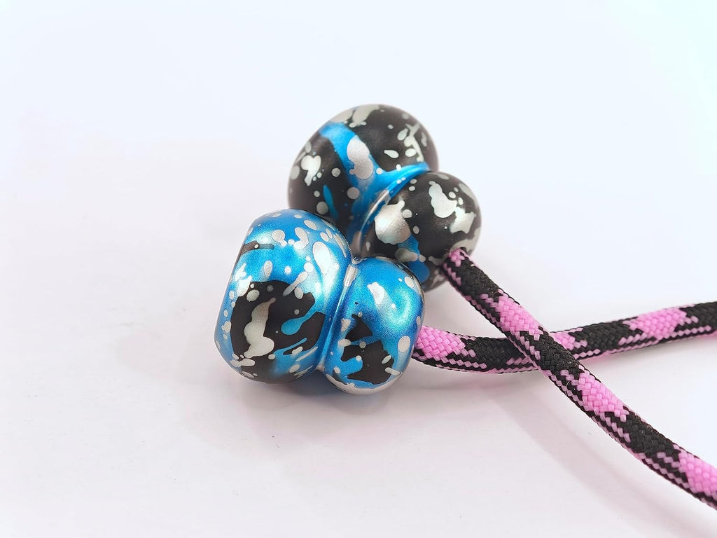 Begleri Fidget Beads - Worry Fidget Beads Spin & Bump - Made of Aluminum Alloy - for Men Women Youngs Skill Players Creates a Bit of Magic for You (Cala-Black Blue&White)
