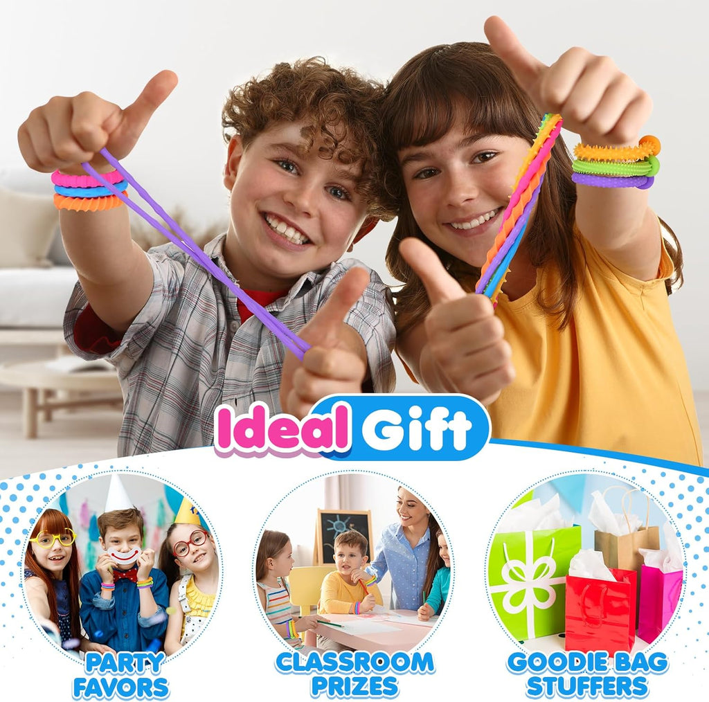 Sensory Toys Fidget Stretchy Strings: Fidget Toys Bracelet for Kids Calming - Adjustable Sensory Bracelet for Autism - Quiet Prizes Box Toys for Classroom 6 Pack