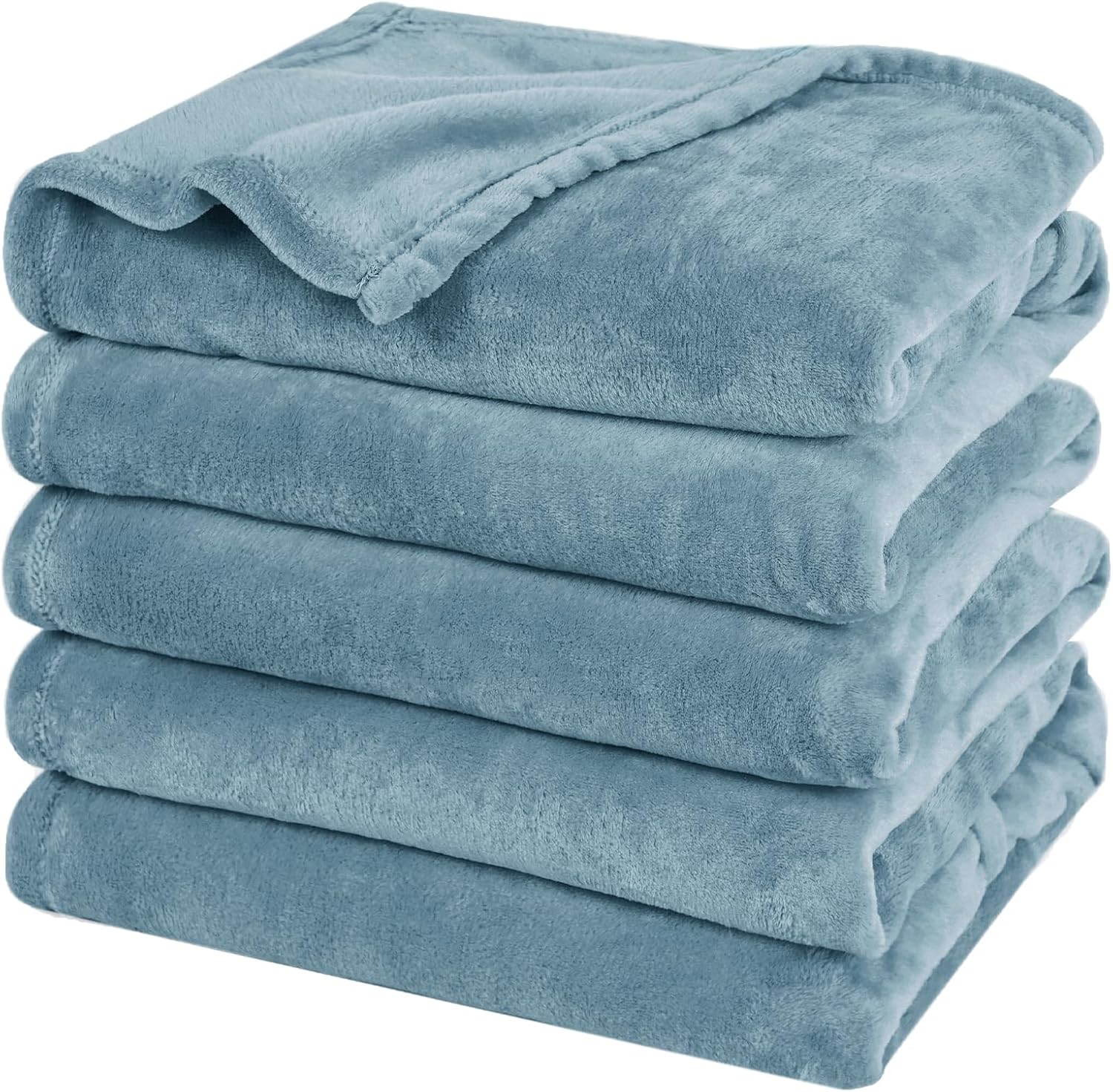 PHF Oversized King Fleece Blanket 120"x120", No Shed No Pilling Big Soft Blanket, Extra Large 10'x 10' Lightweight for Bed, Sofa Travel and Camping, Suitable for All Season, Dusty Blue