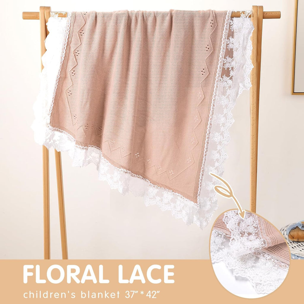 Booulfi Baby Blanket for Girl Toddler Newborn Swaddle Receiving Knit Cotton Blanket Throw Blanket Soft Crochet Preemie Small Crib Gender Neutral Infant Baby Boy Blankets