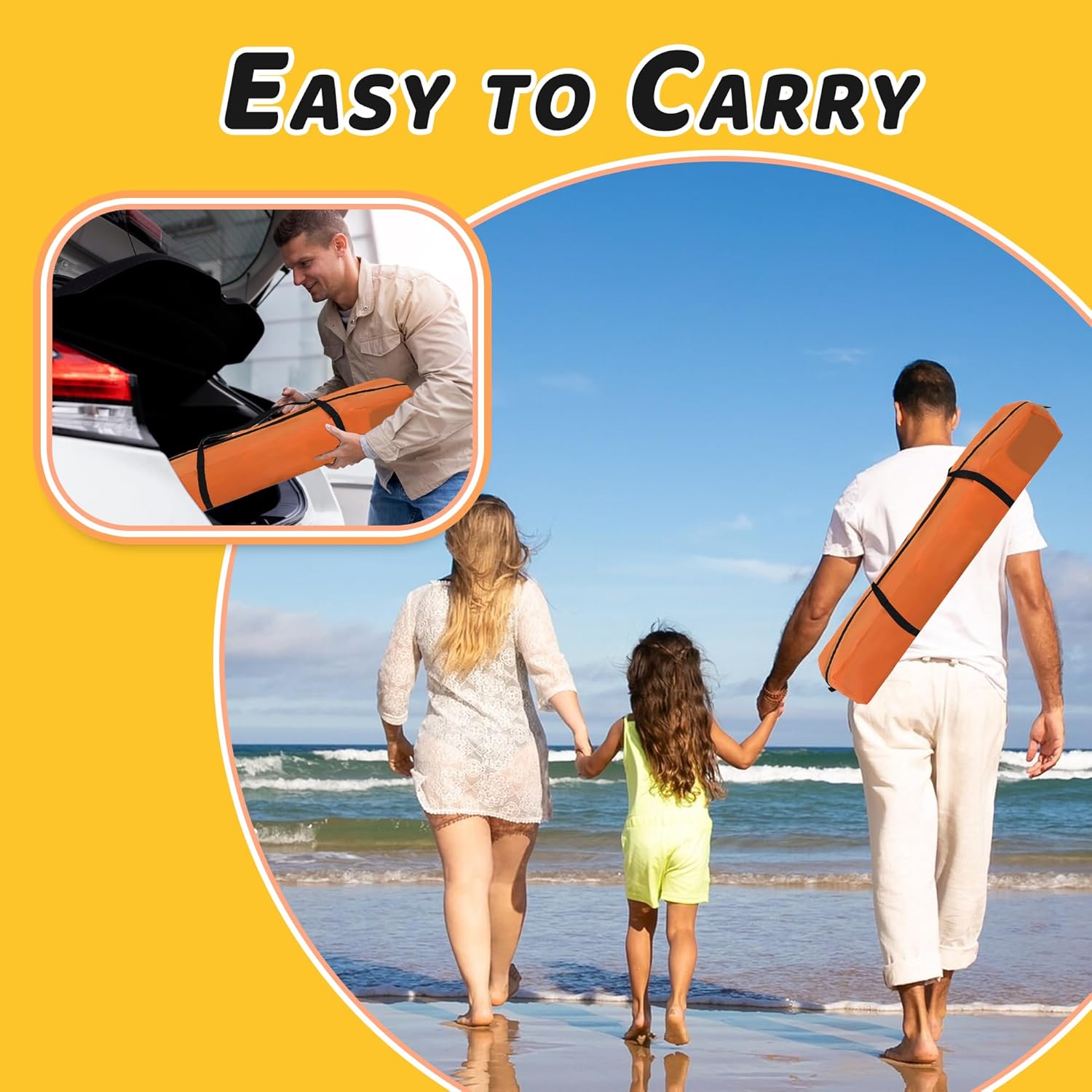 Baby Pop Up Playpen with Canopy, Pop Up Baby Pop Up Tent with Safety Lock, Portable Toddler Play Yard with Travel Bag, 6 Ground Stakes, 6 Sand Stakes