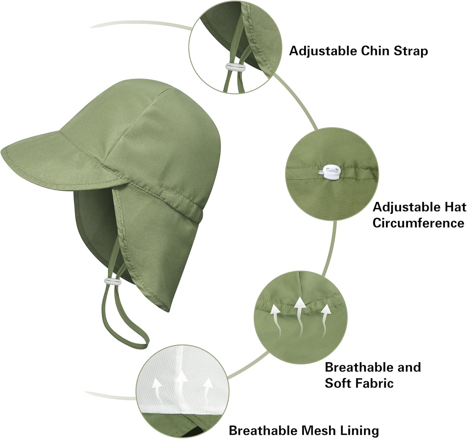 2 Pack Baby Sun Hats UPF 50+ Toddler Beach Hat for Girls Boys 0-4 Years