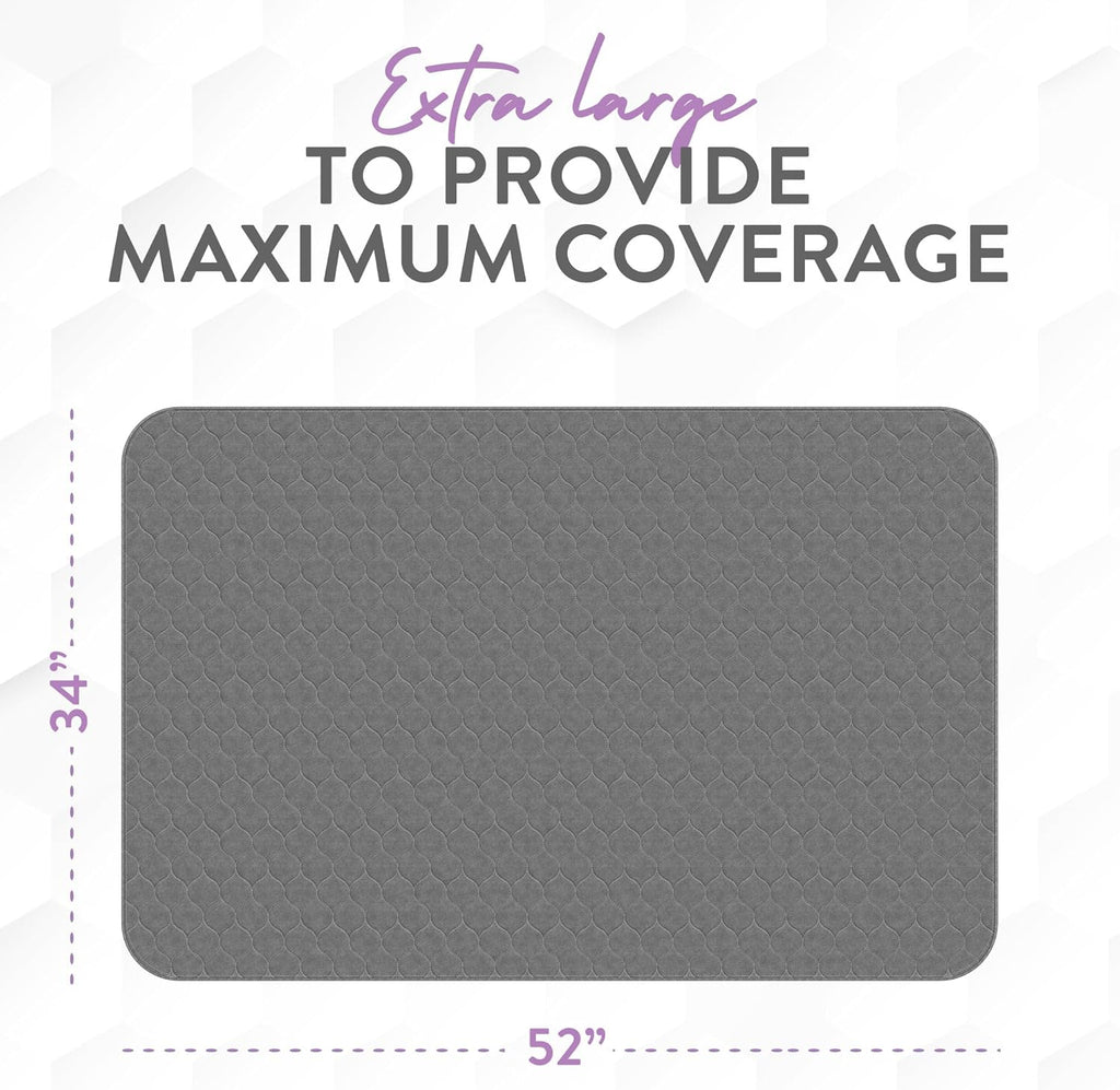 Inspire Underpads | Stain Hiding Gray Reusable Incontinence Bed Pads | Waterproof Mattress Pad | for Adults Babies and Dogs (34 X 52 - 1 Pack)