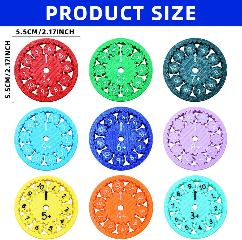 Math Fidget Spinners,Funny Educational Math Fact Tools,Math Learning & Education Toys Game,Creative Gift (18 PCS)