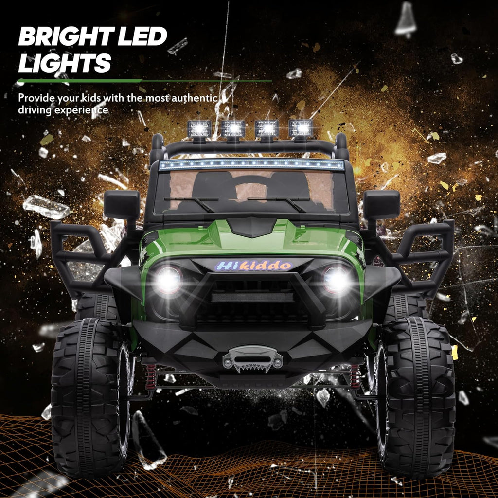 24V 9Ah Ride on Toy for Big Kids, 4x4 2 Seater Ride on Car Truck w/Remote Control, 4x200W Motors - Green