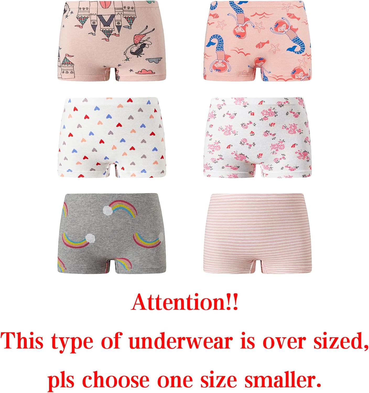 KikizYe Little Girls Boyshort Panties Big Kids Soft Cotton Underwear