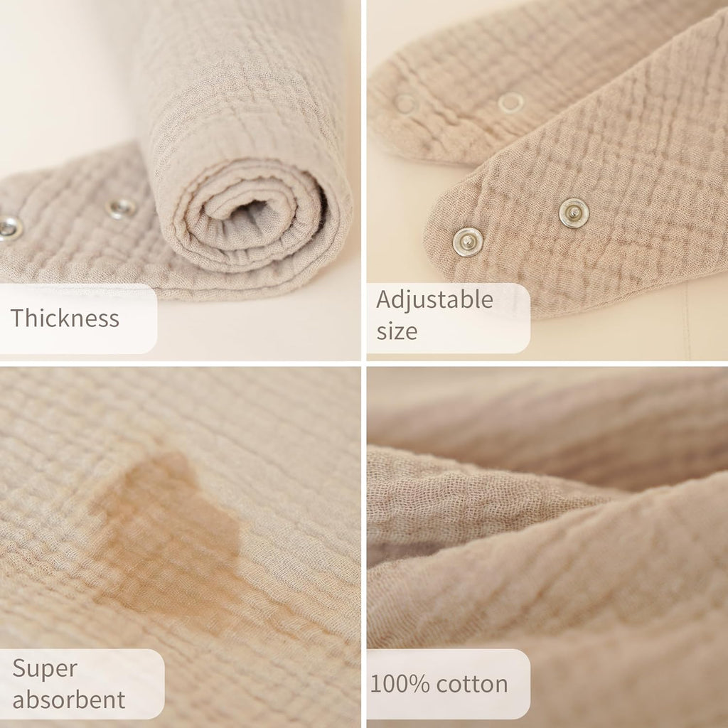 8-Pack Muslin Baby Bandana Drool Bibs – Soft & Absorbent 100% Cotton Teething and Drooling Essentials for Boys, Girls, Newborns & Toddlers