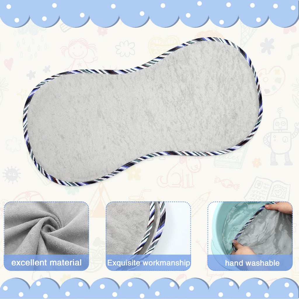 Timgle 6 Pcs 13 x 29 Inch Peanut Shape Changing Pad Liner Peanut Changing Pad Liner Portable Soft Washable Reusable Waterproof Diaper Mats Easy to Clean(Gray)
