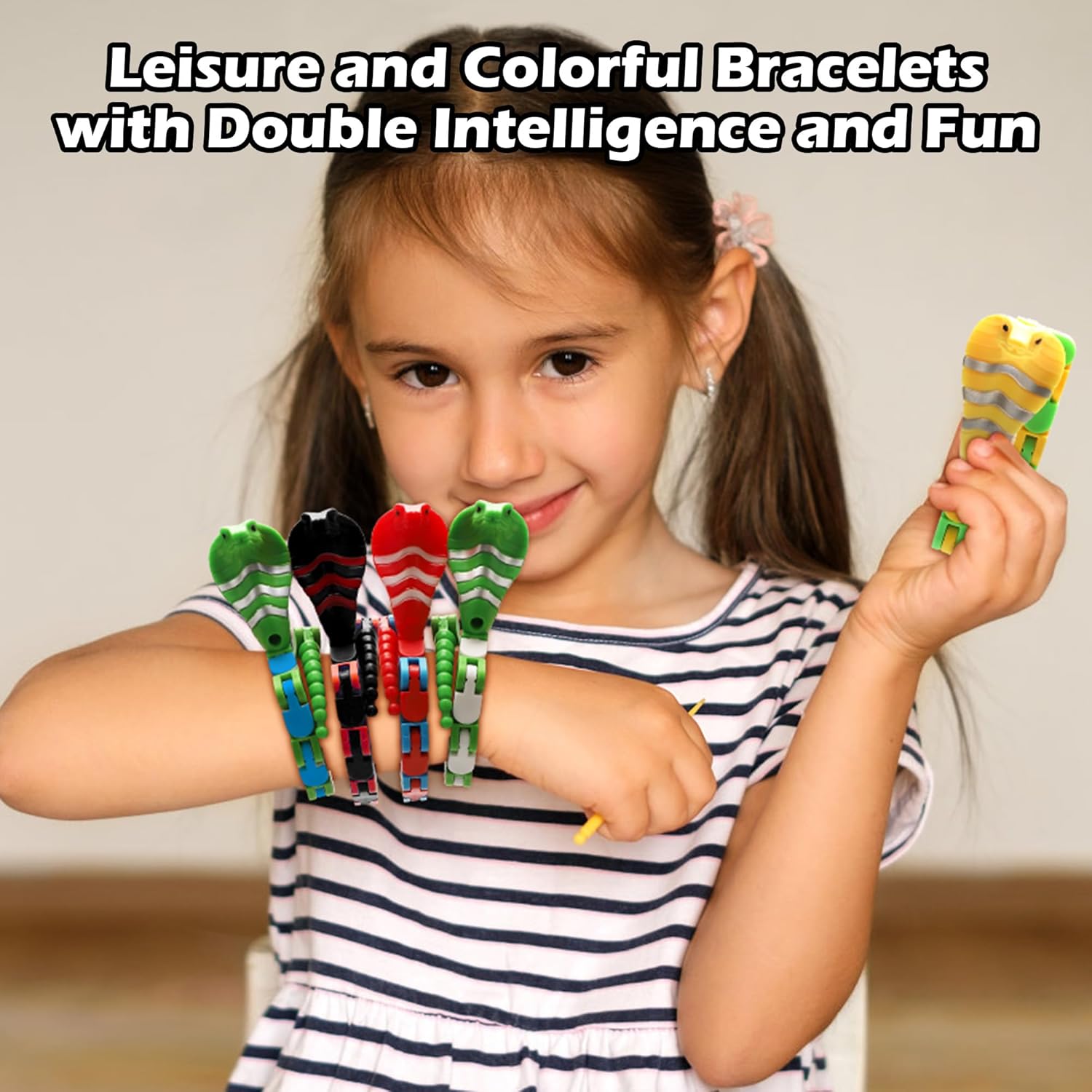 Snake Toys for Kids, Wacky Tracks Snake Fidget Toy for Toddlers, Transformable Snake Toys for Kids Party Favors, Stocking Stuffers, Easter Baskets (Snake, 6 Pack)