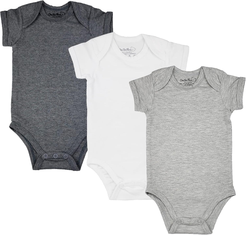 123 Bear Baby Cotton Spandex short-sleeve bodysuits unisex boy girl