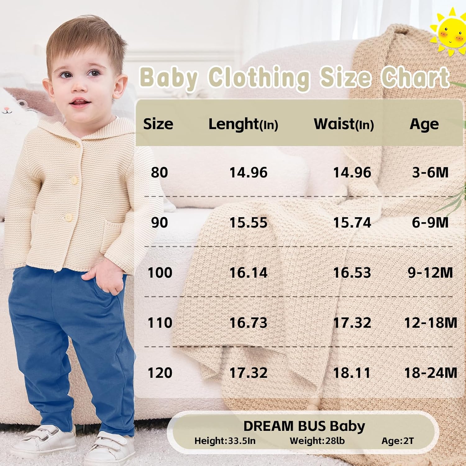DREAM BUS Pack of 3 Toddler Jogger Pants with Pocket Toddler Boy Sweatpants Baby Boy Pants Infant Newborn Leggings