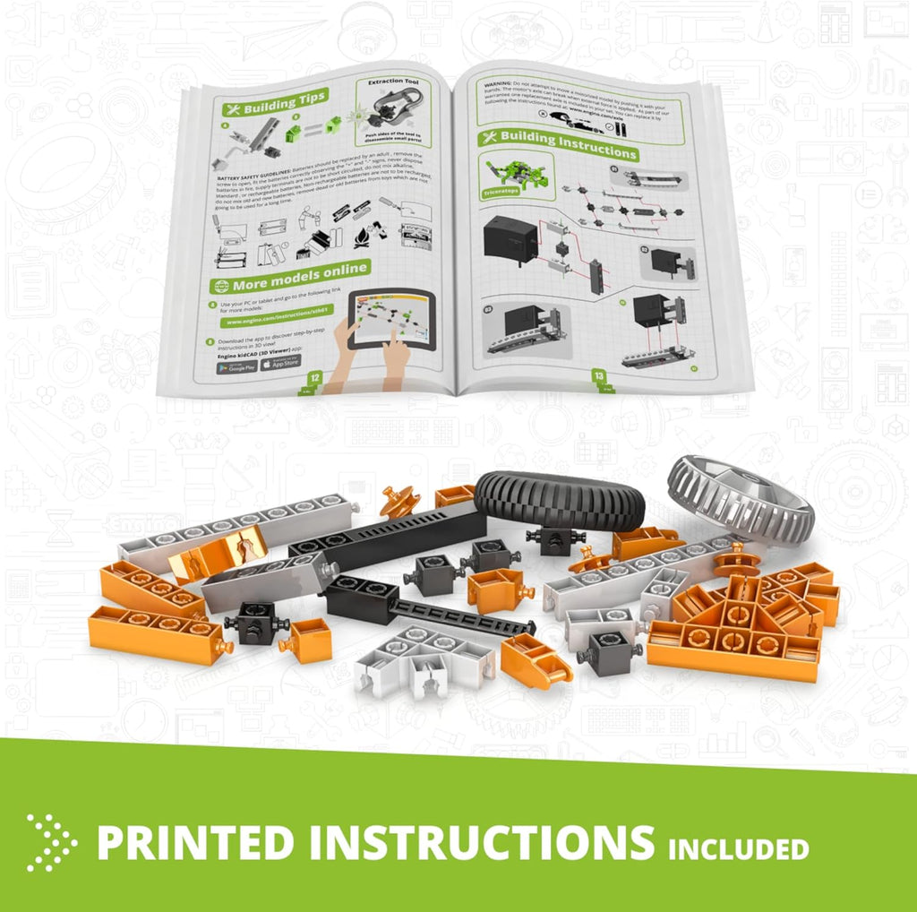 Engino- STEM Toys, Learning About Dinosaurs, Educational Toys for Kids 9+, STEM Projects for Kids, Gifts for Boys & Girls (5 Motorized Models)