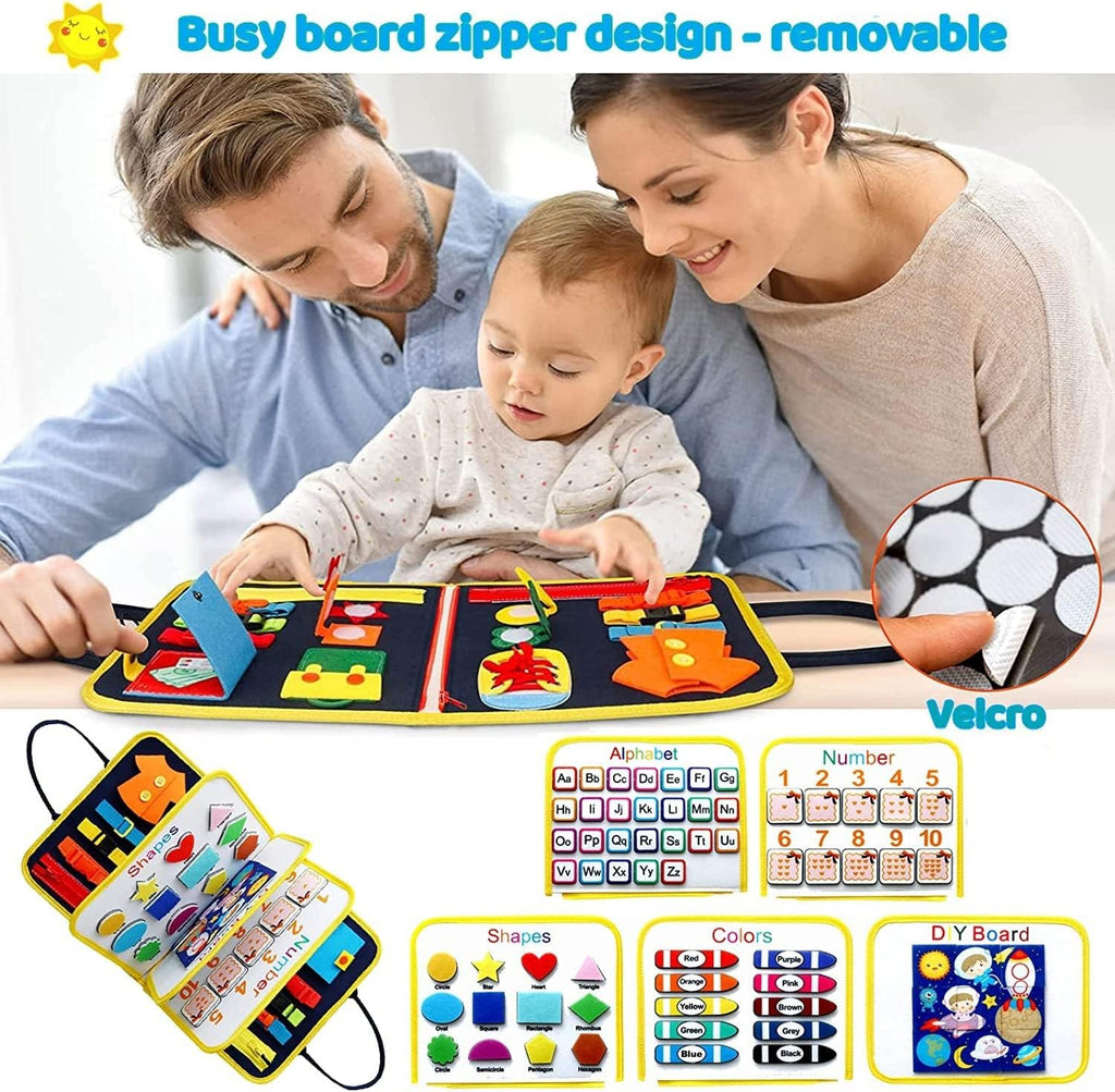 MORNOR Busy Board Montessori Toys for Toddlers Sensory Toys Gifts for 1 2 3 4 Year Old Girls & Boys Preschool Learning Activities Educational Travel Toy for Fine Motor Skills (Blue)