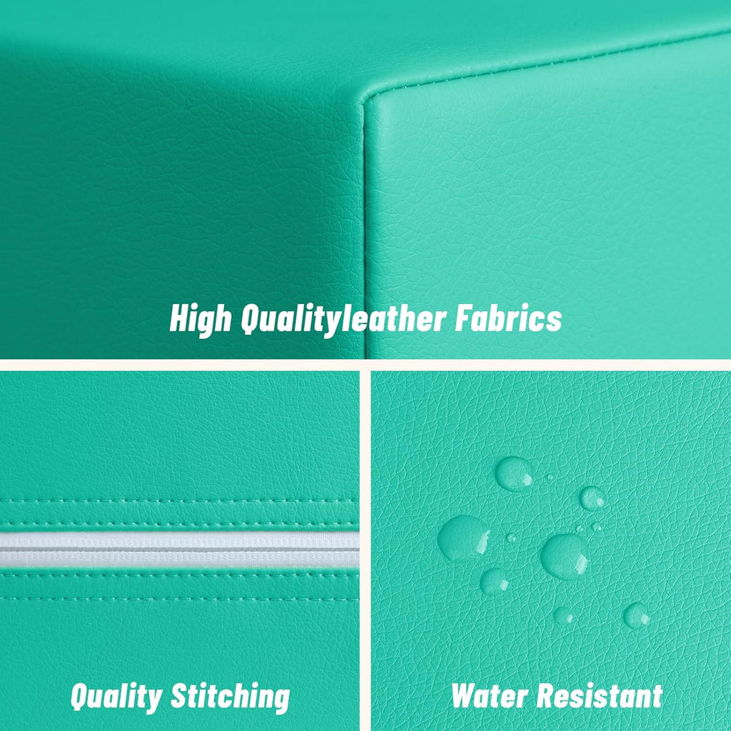 6-Piece Soft PU Leather Toddlers Climbing Toys, Baby Foam Climbing Blocks for Toddlers 3, Indoor Climb and Crawl Activity Play Set, Foam Play Gym Climbing Structures (Orange and Green)