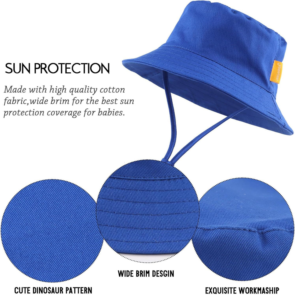 JANGANNSA Cotton Baby Sun Hat Infant Toddler Boys Girls Bucket Hats Summer Sun Protection Kids Beach Caps