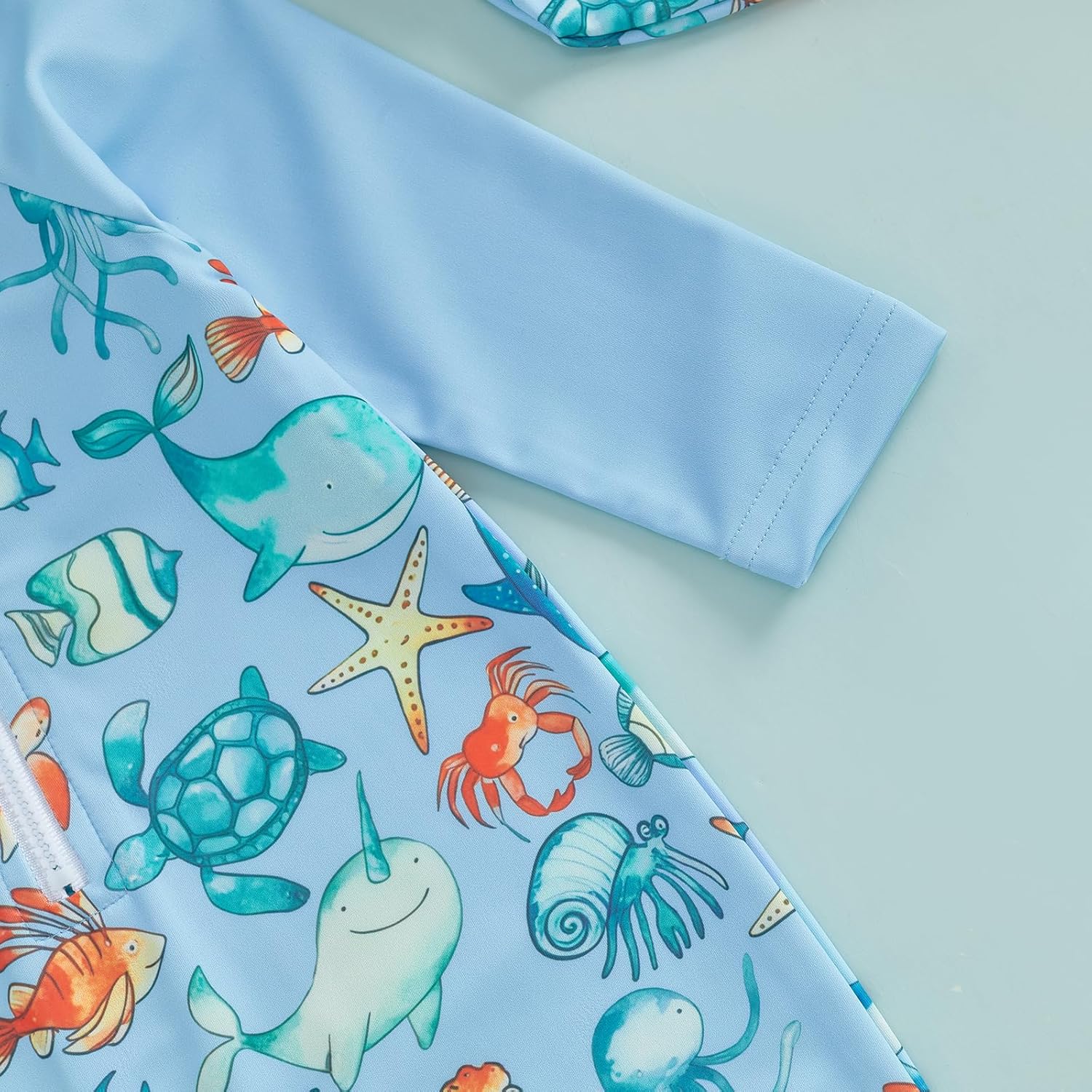 Hnyenmcko Baby/Toddler Boy Rash Guard Swimsuit Long Sleeve One Piece Zipper Swimwear Sunsuit Infant Bathing Suit Beachwear