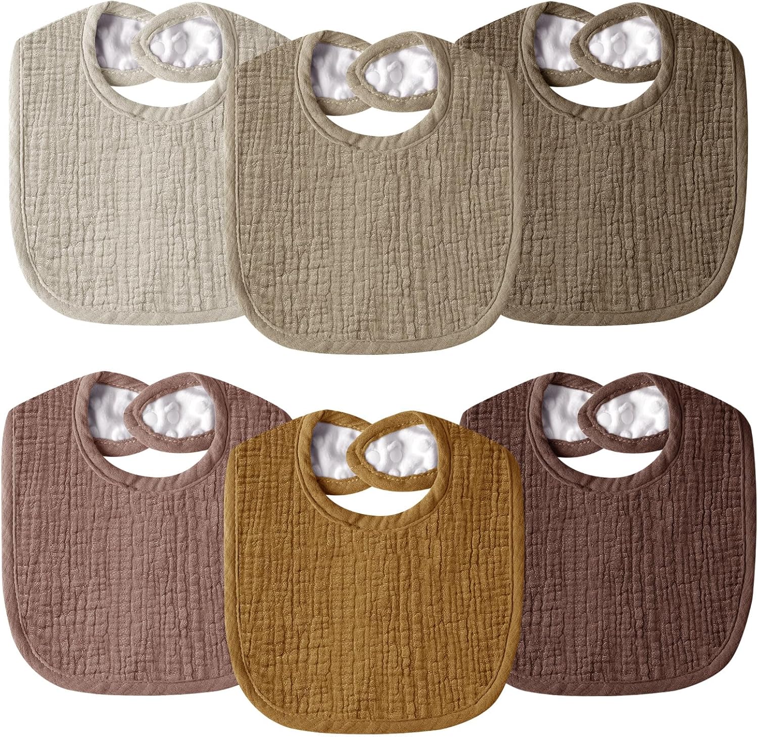 Muslin Baby Bibs for Unisex Boys Girls, Cotton Drool Bibs, Adjustable Newborn Bibs for Drooling and Teething