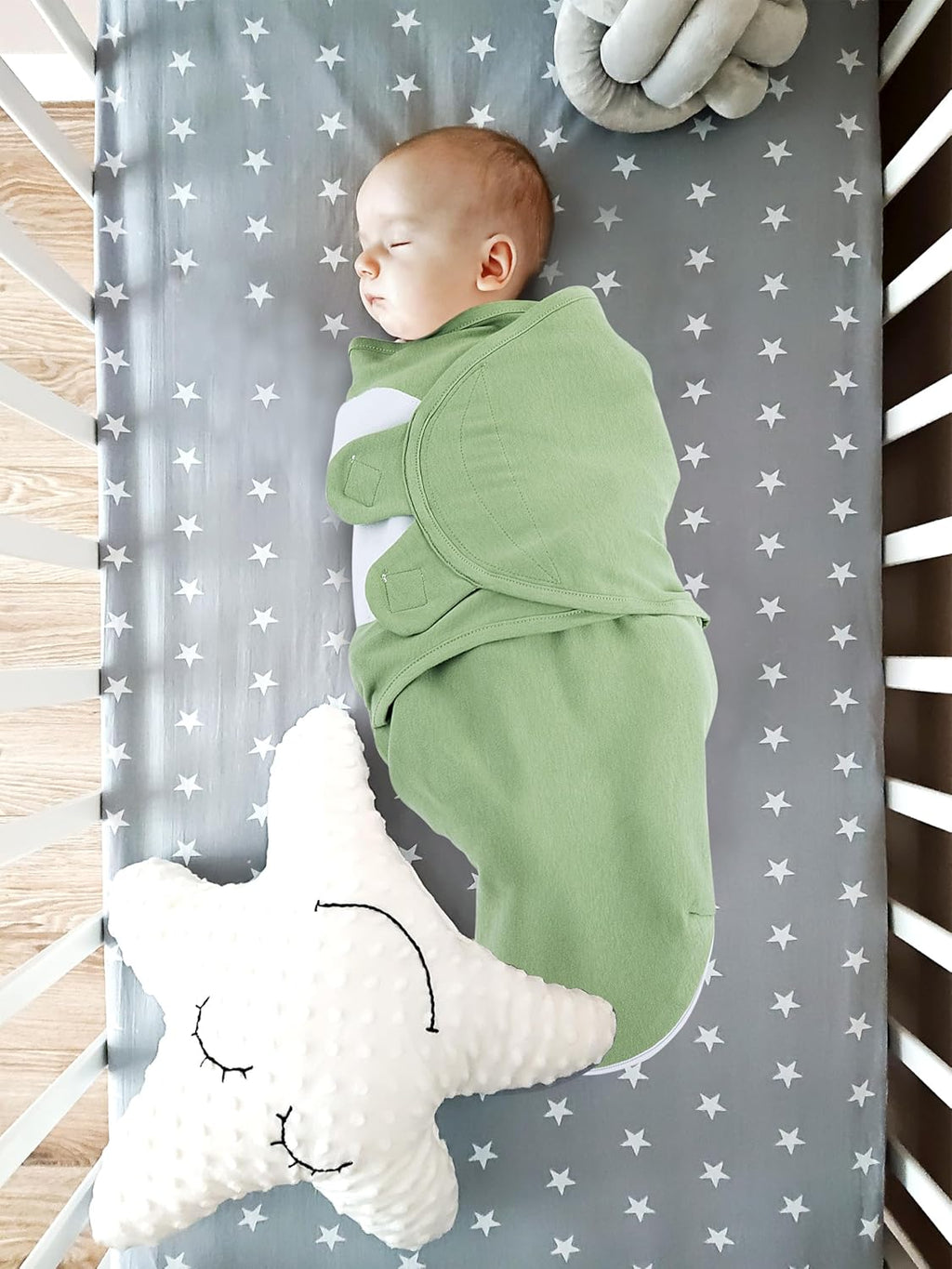 Bublo Baby Organic Swaddles for Newborns – Zipper Swaddles 0-3 Months, 3-Pack – Infant Sleep Sack with Zipper – Adjustable & Breathable Swaddle Blanket Wrap for Newborn Girls (Light Green, Blue)