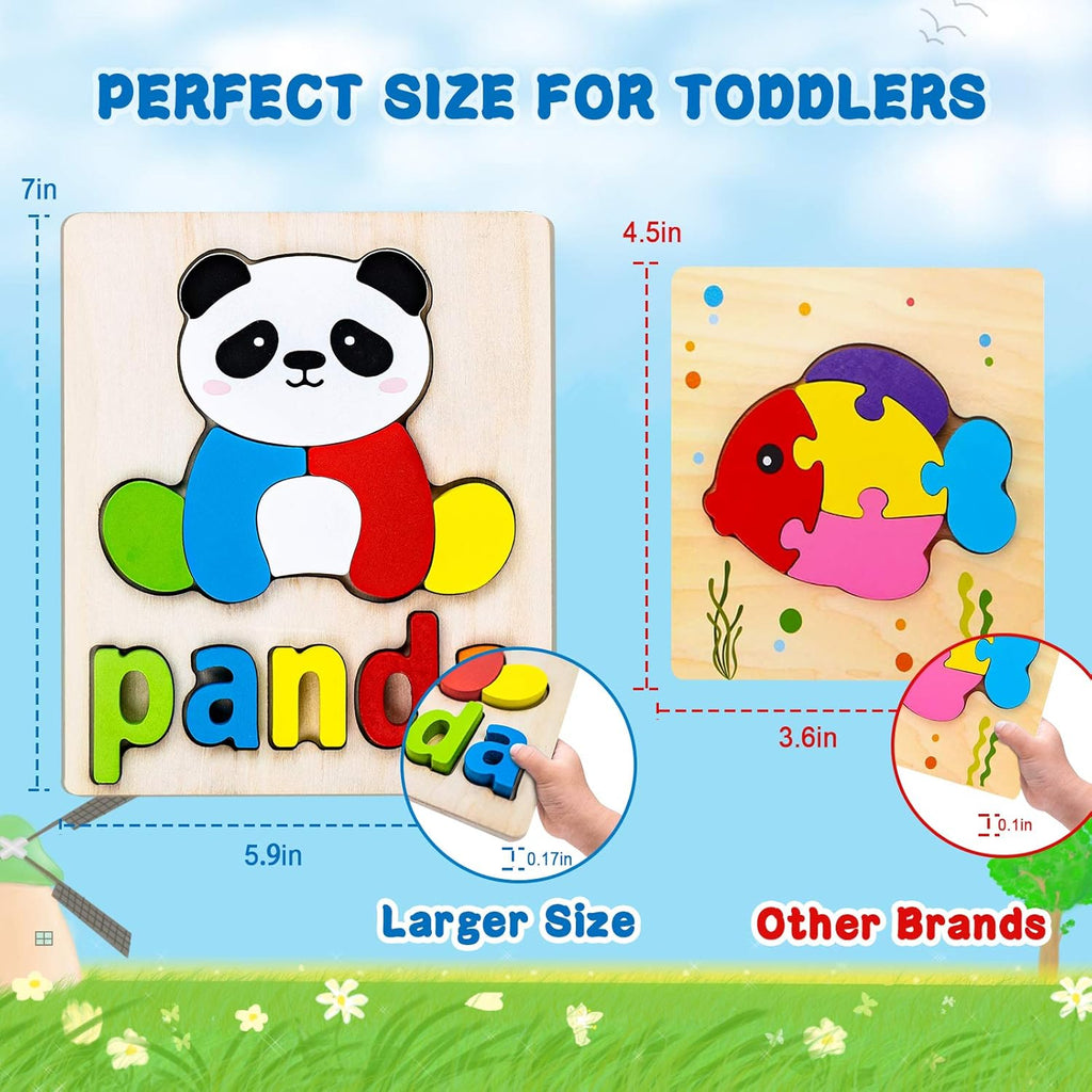 Toddler Puzzles,Wooden Puzzles for Todder 1 2 3 Years Old Boys Girls Eco Friendly Wooden Toys Educational Preschool Gift for Kids(6 Pack)