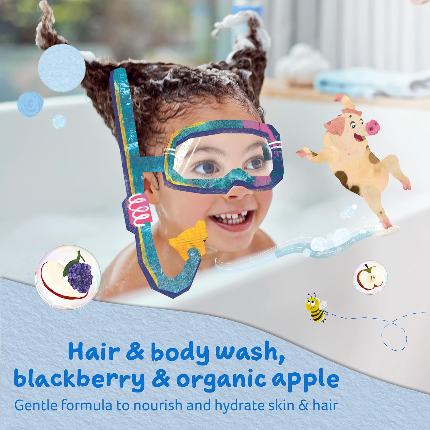 Childs Farm Blackberry & Organic Apple Hair & Body Wash 250ml (PACK OF 4)