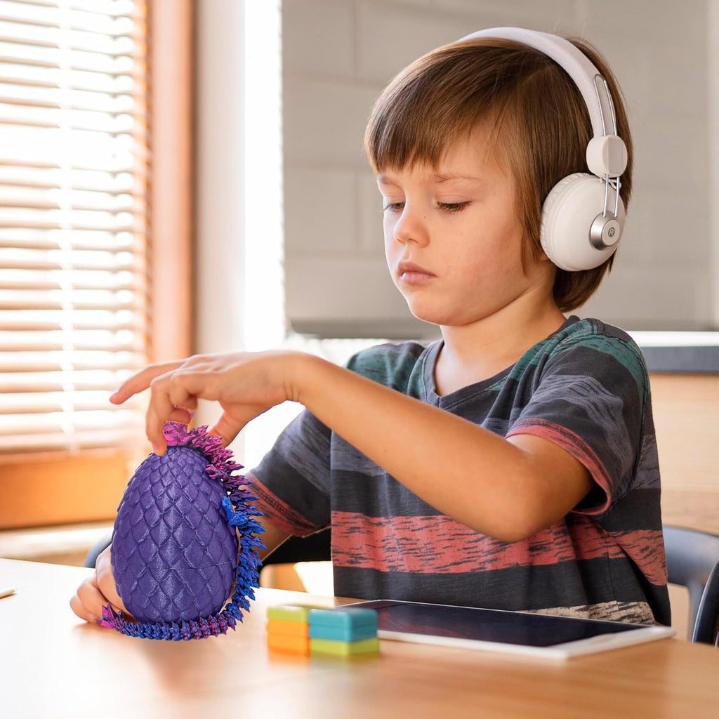 3D Printed Dragon Egg,Crystal Dragon Egg Fidget Toys,Flexible Joints Full Articulated Dragon with Egg,Executive Desk Toys for ADHD, Autism, Relief Anxiety