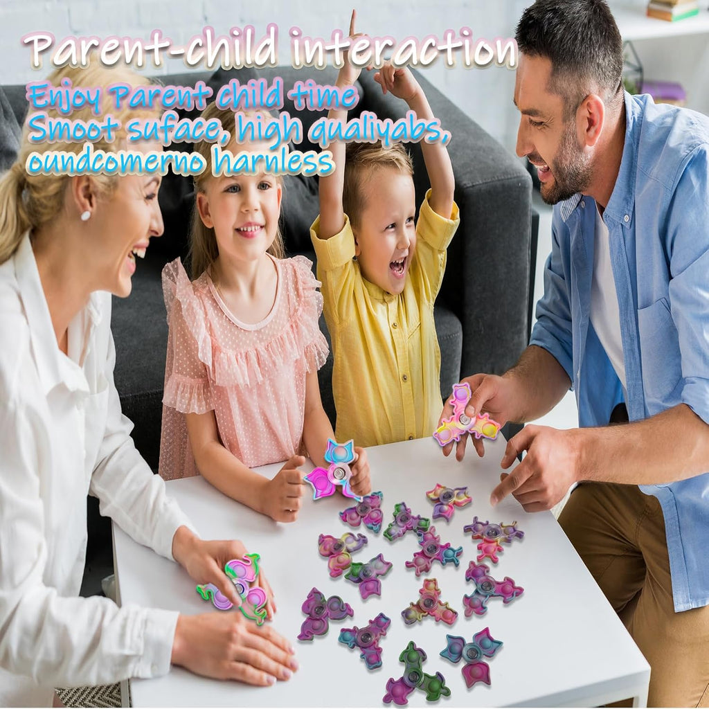 40 Pcs Pop Fidget Spinner Fidget Toys,Party Favors Supplies Birthday Gifts Goodie Bags Stuffers for Kids Adults,Sensory Toys for Anxiety ADHD Stress Relief,Carnival Treasure Box Toys Classroom Prizes