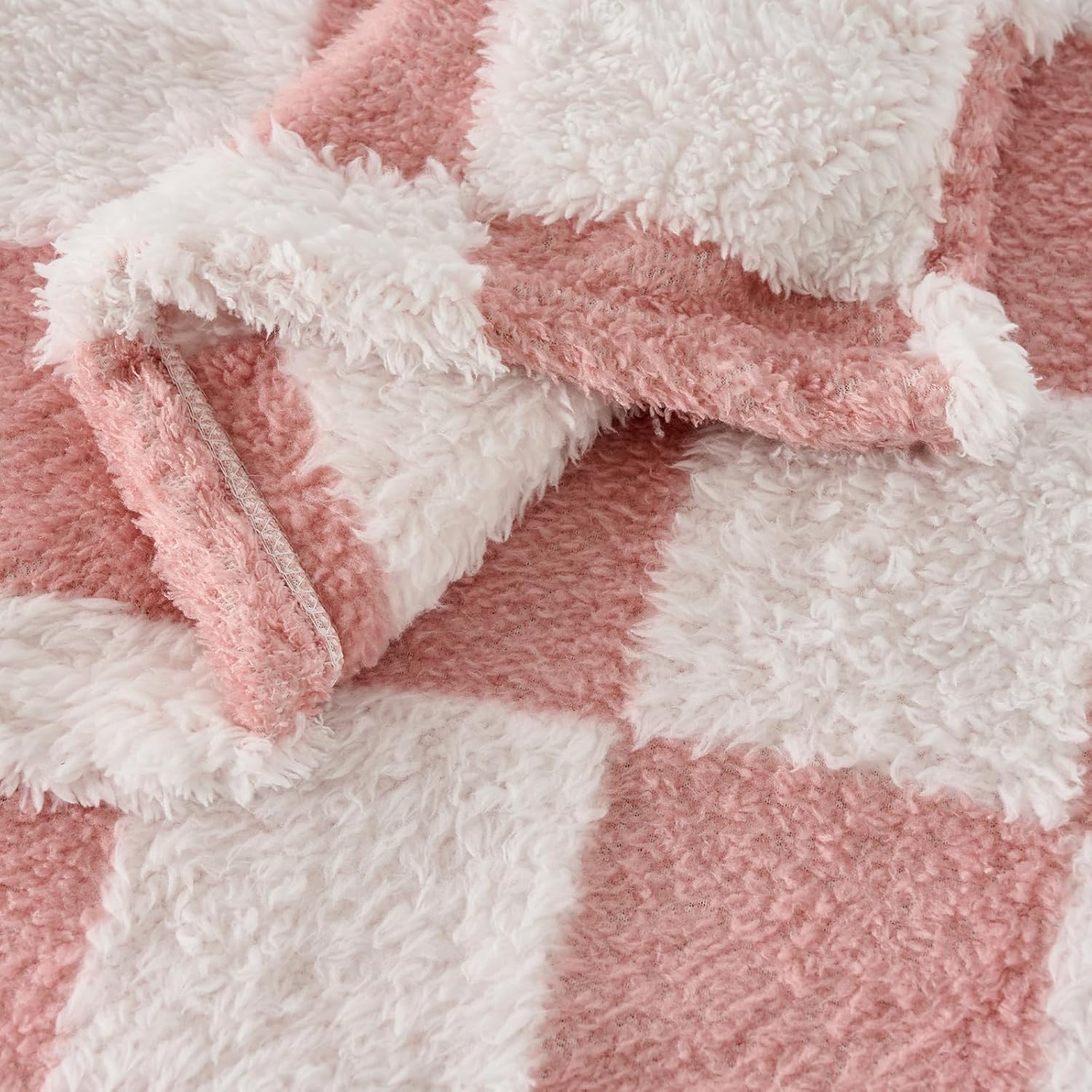 Fleece Baby Blanket for Girls 3D Checkerboard Design, Warm Cozy and Fluffy Infant Newborn Toddler Small Receiving Blankets for Crib Stroller, 30x40 Inches, Pink1