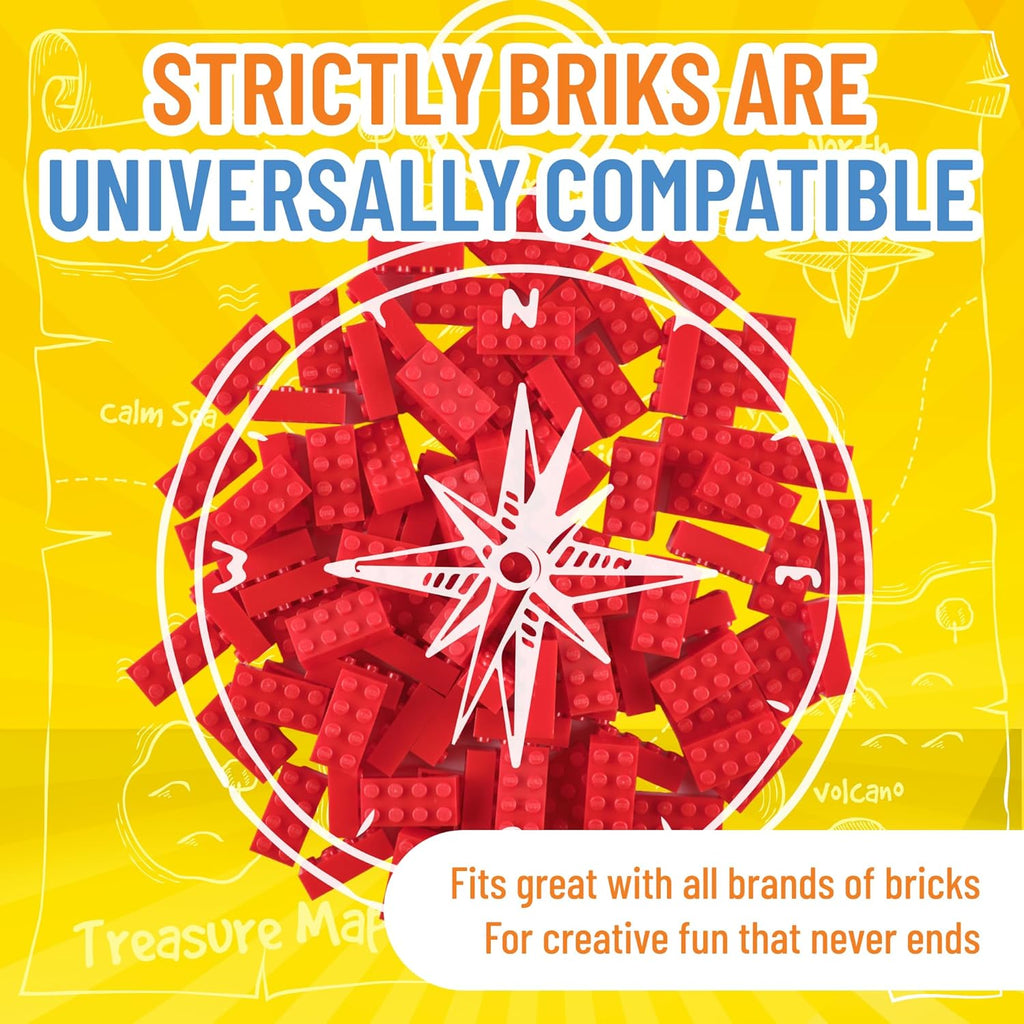 Strictly Briks Classic Bricks Starter Kit, Red, 96 Pieces, 2x4 Studs, Building Creative Play Set for Ages 3 and Up, 100% Compatible with All Major Brick Brands
