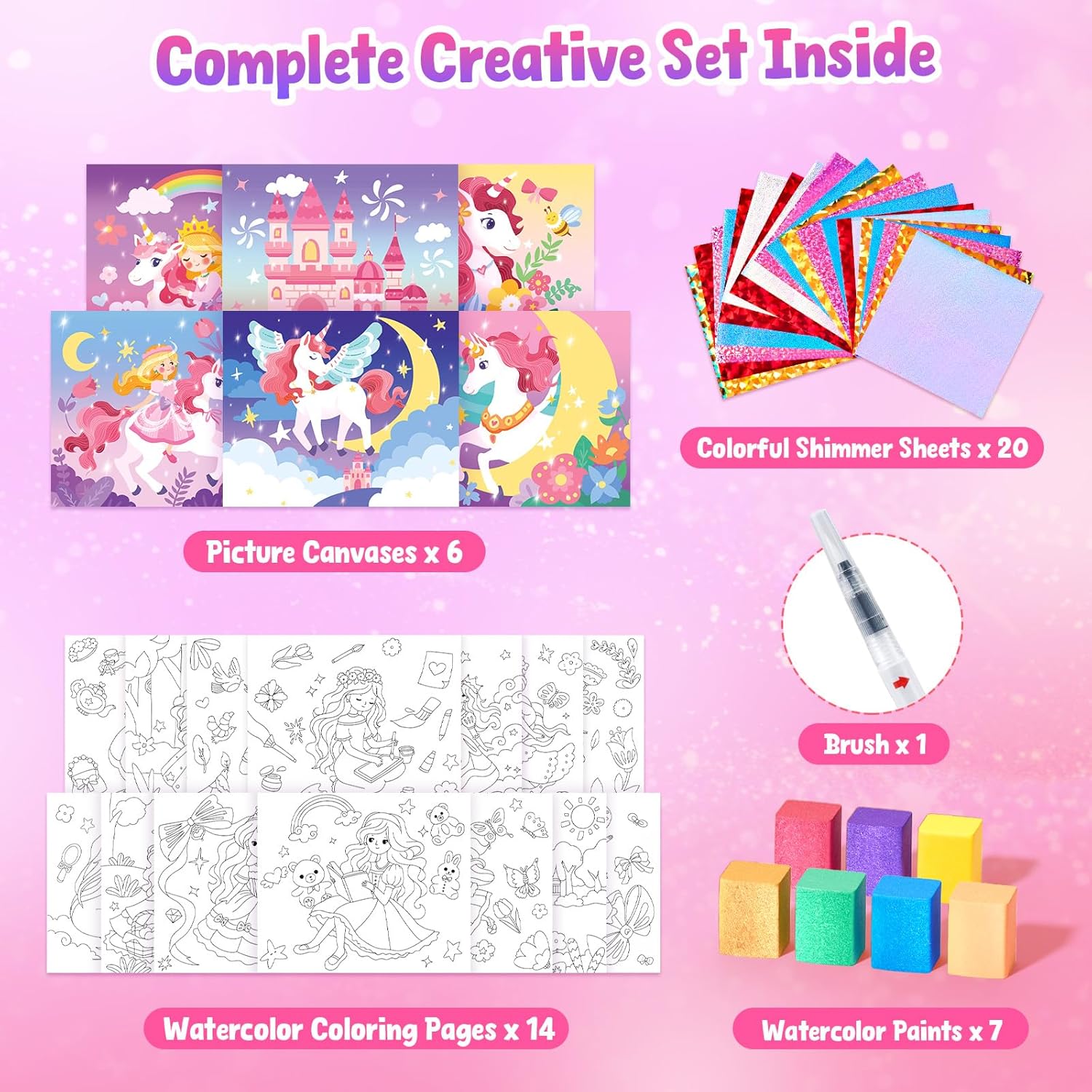 JoyCat Paint with Water Coloring Books, Art & Craft Activity, Princess No Mess Art for Kids Ages 4-8, Craft Kits & Supplies, DIY Creative Activity, Presents for Girls & Boys