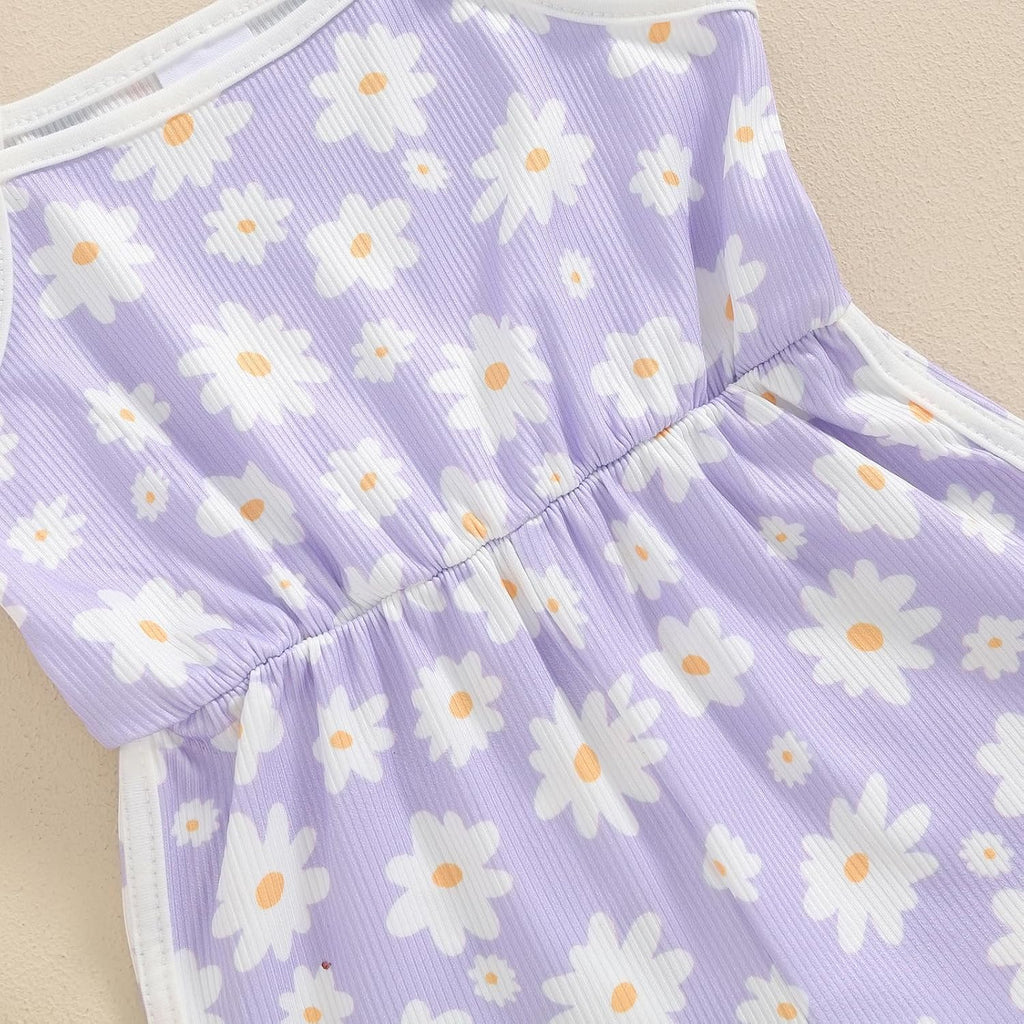 WZTYYDS Toddler Baby Girl Summer Clothes Floral Romper Tie-Up Strap Halter Jumpsuit Infant Summer Sling Playsuit 6M-3T