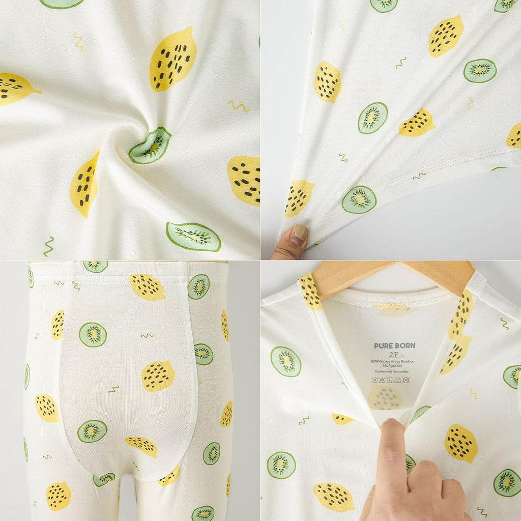pureborn Baby Toddler Kids Viscose from Bamboo Pajamas Set Pjs 2pcs 18M-8Y