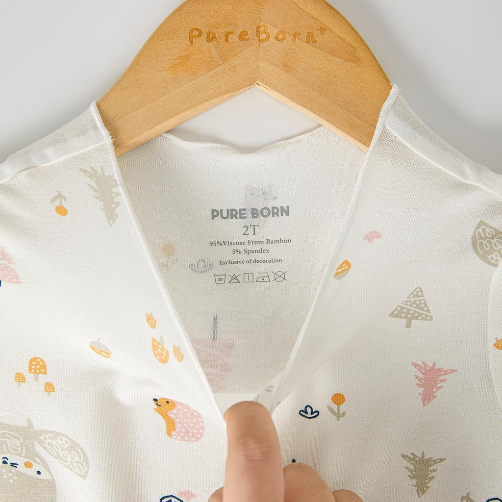 pureborn Baby Toddler Kids Viscose from Bamboo Pajamas Set Pjs 2pcs 18M-8Y