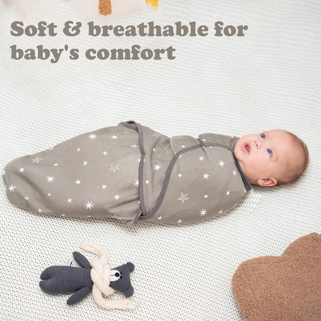 Bublo Baby Swaddles for Newborns – 3-Pack Infant Swaddles 0-3 Months – Adjustable Swaddle Sleep Sack – Soft Organic Cotton Baby Wrap for Safe & Cozy Sleep (Galaxy)