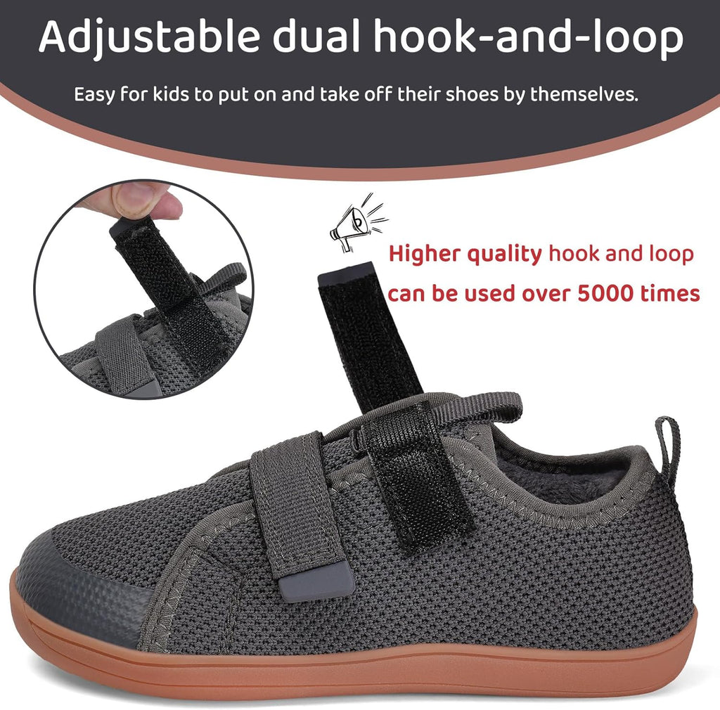 WateLves Toddler Little Kids Wide Barefoot Shoes The First Walking Shoes Girls Boys Breathable Zero Drop Minimalist Sneakers with Wide Toe Box Natural to Grow