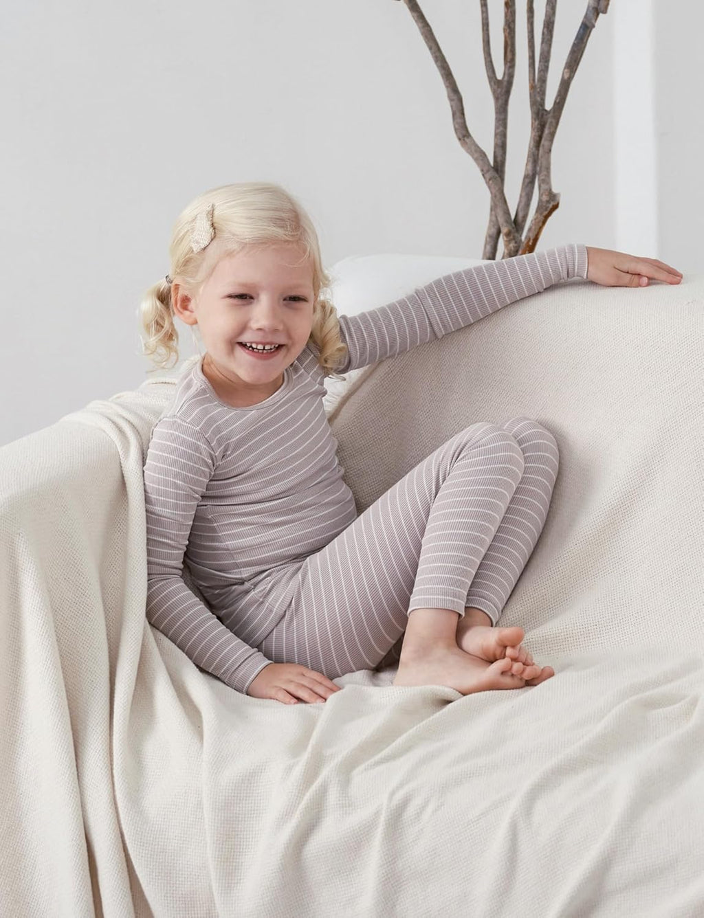 AVAUMA Stripe Pattern Baby Boys Girls Pajama Set Kids Toddler Snug fit Ribbed Sleepwear pjs for Daily Life Style