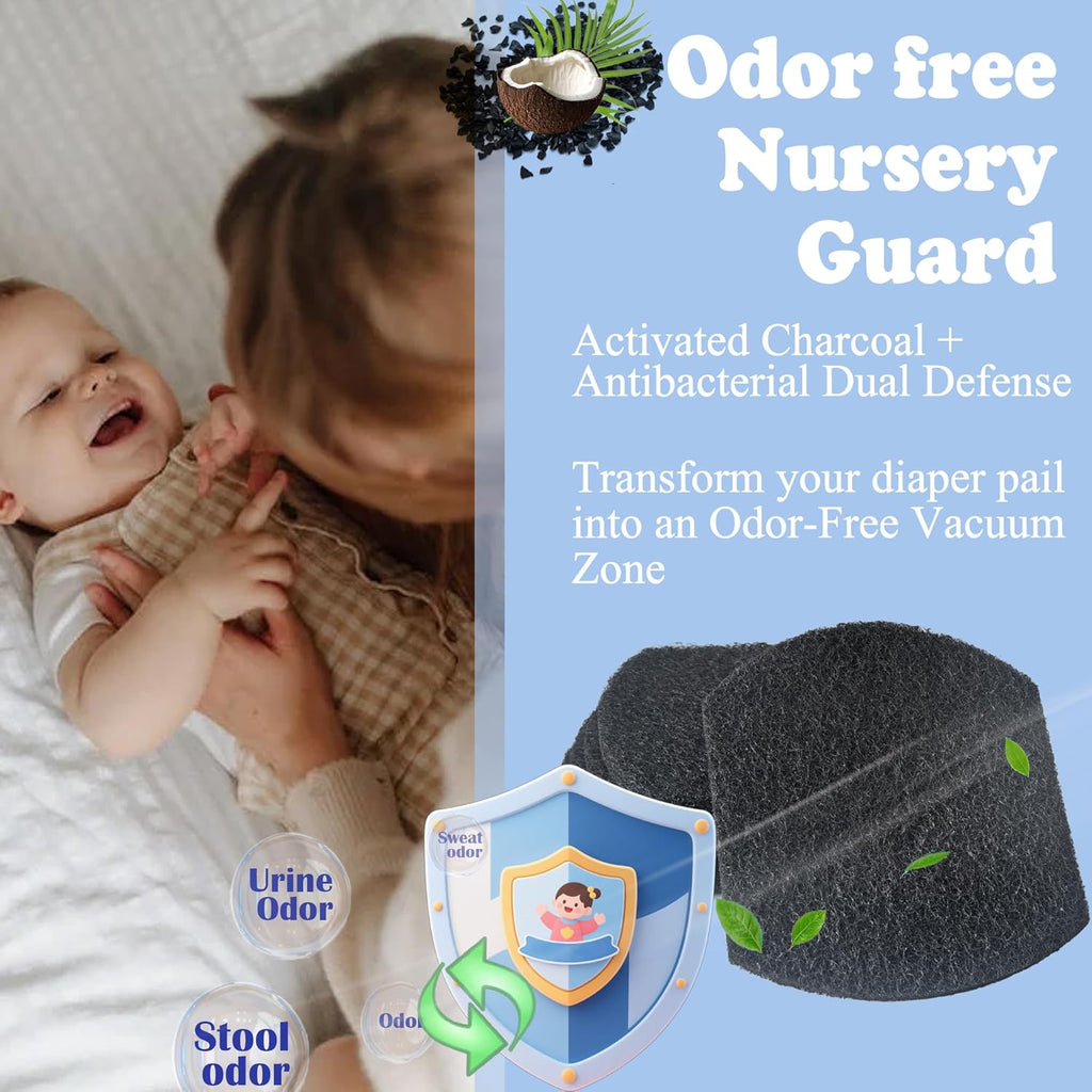NewKe 10 Pack Baby Diaper Pail Deodorizer Refills Compatible with Ubbi Diaper Pail, Activated Charcoal Deodorizer Filters, Odor Eliminating, Precise fit, Keep Nursery Fresh