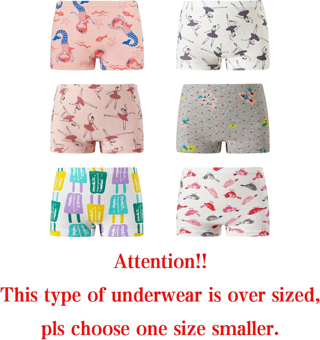 KikizYe Little Girls Boyshort Panties Big Kids Soft Cotton Underwear