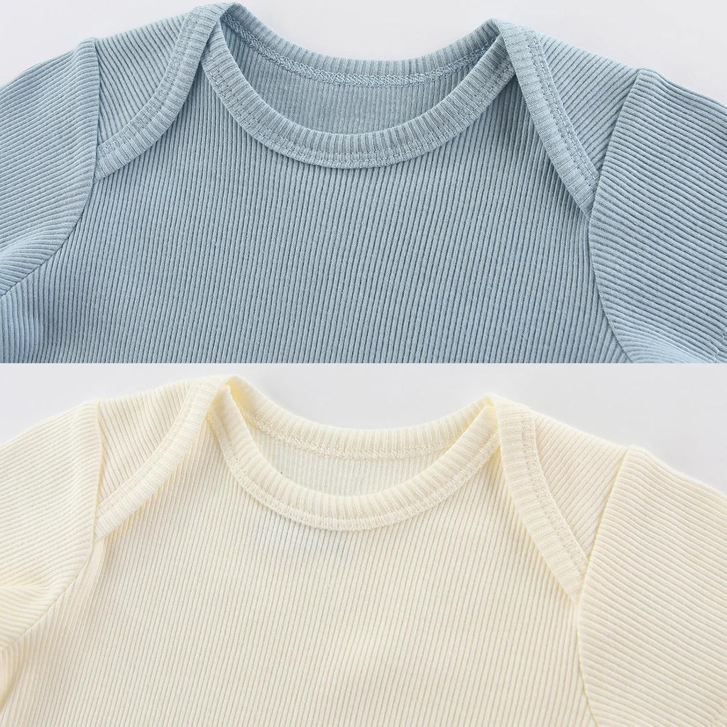 Newborn Baby Boy Girl Short Sleeve Bodysuits Cotton One-Piece Baby Clothes 6-Pack