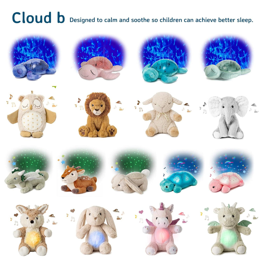 Cloud B Ocean Projector Nightlight with White Noise Soothing Sounds | Adjustable Settings and Auto-Shutoff | Tranquil Whale Family - Blue