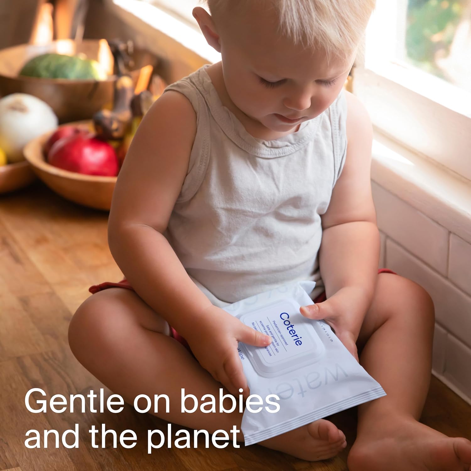 Coterie Baby Travel Size Wipes for Sensitive Skin, Plant-Based and Plastic-Free Fibers, 99% Water, Hypoallergenic, pH Balanced, Unscented, Clean and Gentle Baby Essentials, 16 Travel Packs, 288 Count