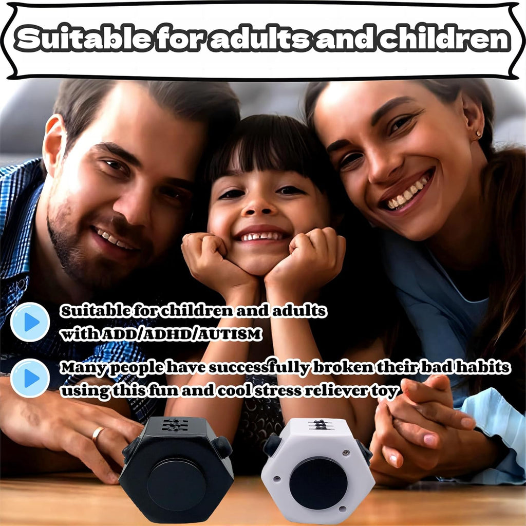 Stress Relief Fingertip Cube Fidget Toys,Fidgets UFO Cube/Relaxing Magic Cube Hand-Held Toys for Adults and Children, Killing Time Cool Fidget Block for ADD/ADHD/ Fidget Gadget UFO Cube Gifts (White)