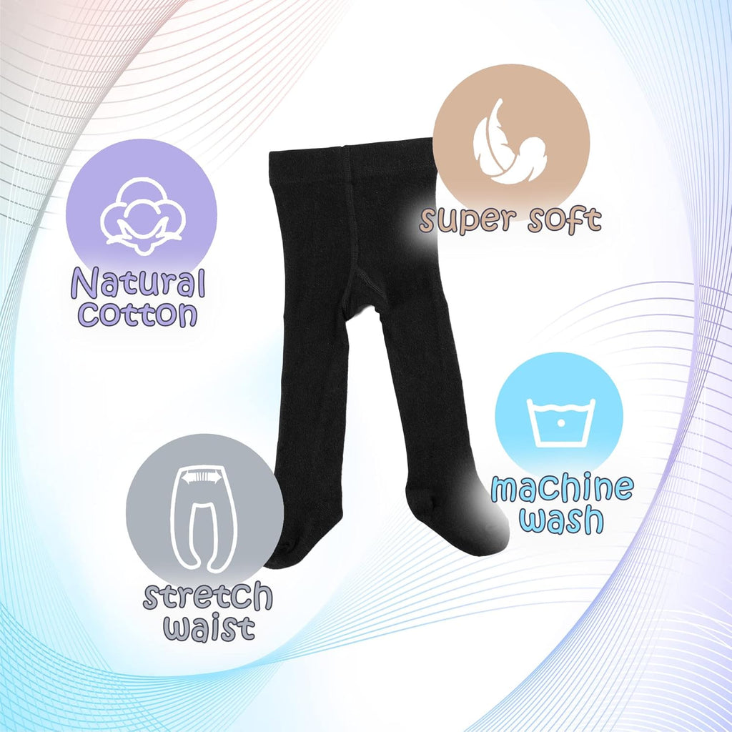 Silky Toes Luxurious Cotton Tights for Baby Girls 1 Pk Cable Knit Winter Footed Leggings