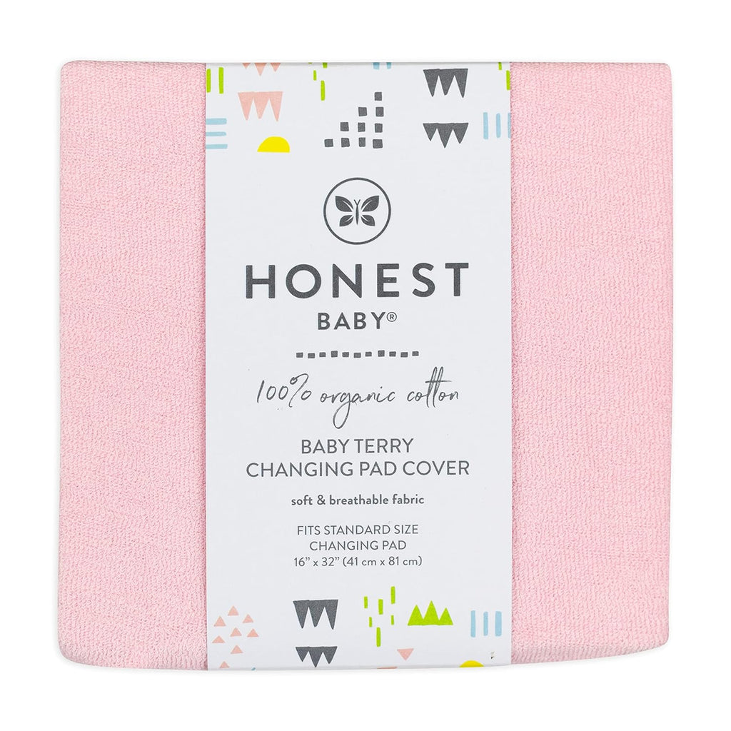 HonestBaby unisex baby Organic Terry Cotton Changing Pad Cover, Light Pink, One Size US