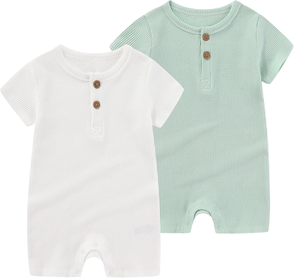 Baby Bodysuits Solid Romper One-Piece Newborn Clothes 2 Pack Baby Shower Gifts