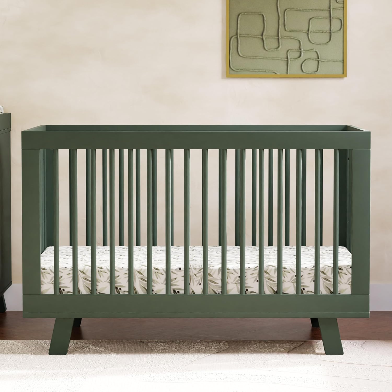 Babyletto Hudson 3-in-1 Convertible Baby Crib with Toddler Bed & Daybed Conversion - Strong, Durable, and Easy to Assemble - GREENGUARD Gold Certified w/ 4 Adjustable Mattress Heights - Forest Green