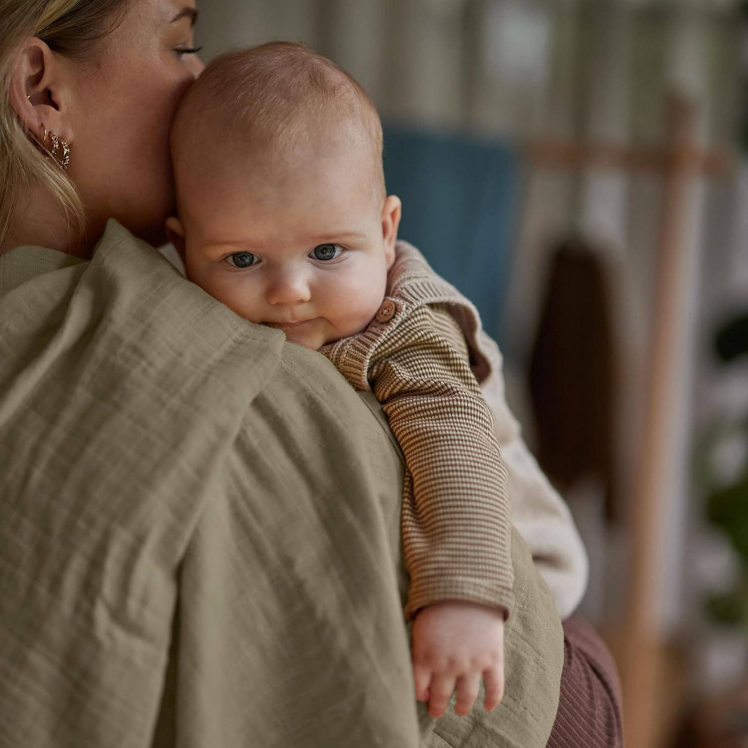 Swaddle - 100% Organic Cotton - Muslin Swaddle Blankets for Newborn, 47" x 47" (Sage Green)