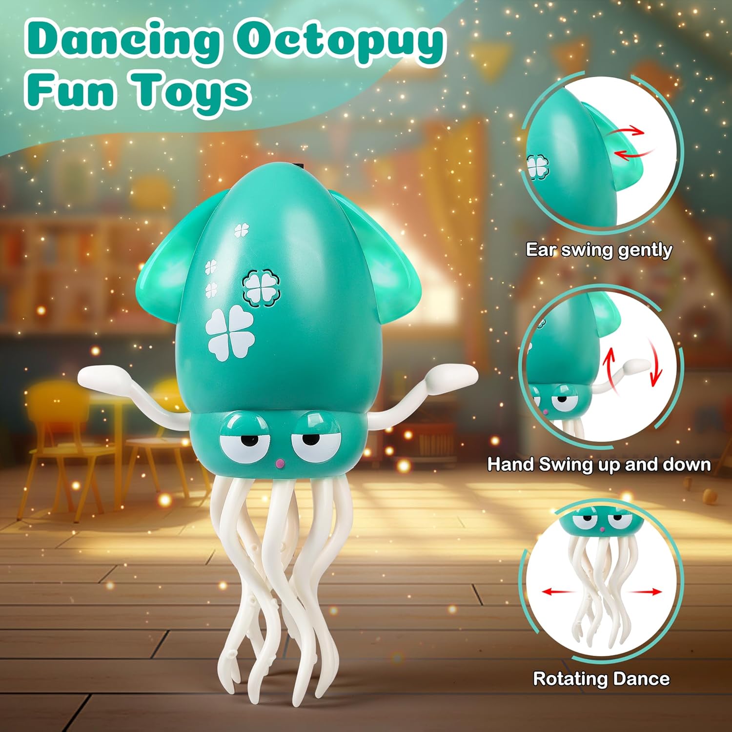 Magic Dancing Octopus Toys, Musical LED Toy, 3 Colors Available (Green)