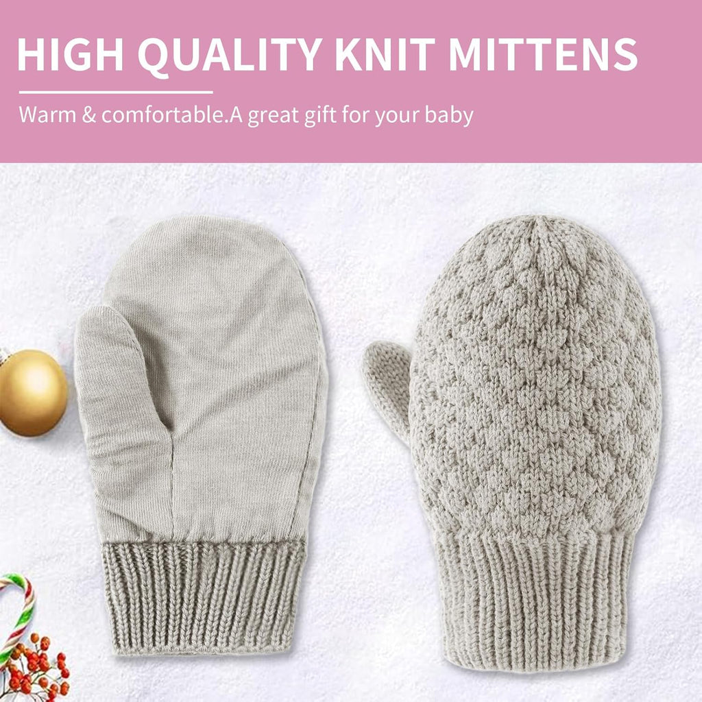 Baby Knit Mittens Toddler Boys Girls Gloves Winter Infant Newborn No Scratch Mitten 0-3 Years
