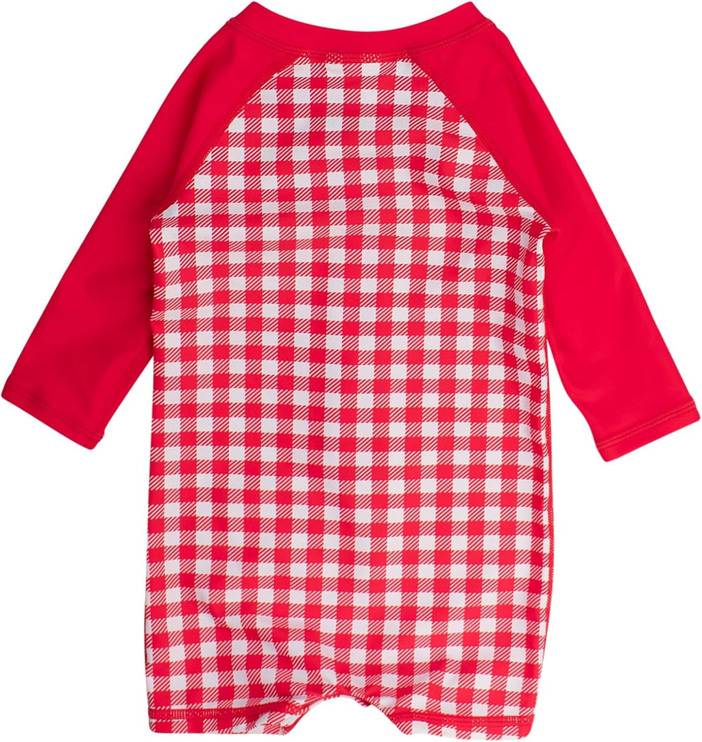 RUGGEDBUTTS Baby/Toddler Boy Swimsuit, One Piece Zipper Rash Guard Sunsuit with UPF 50+ Sun Protection