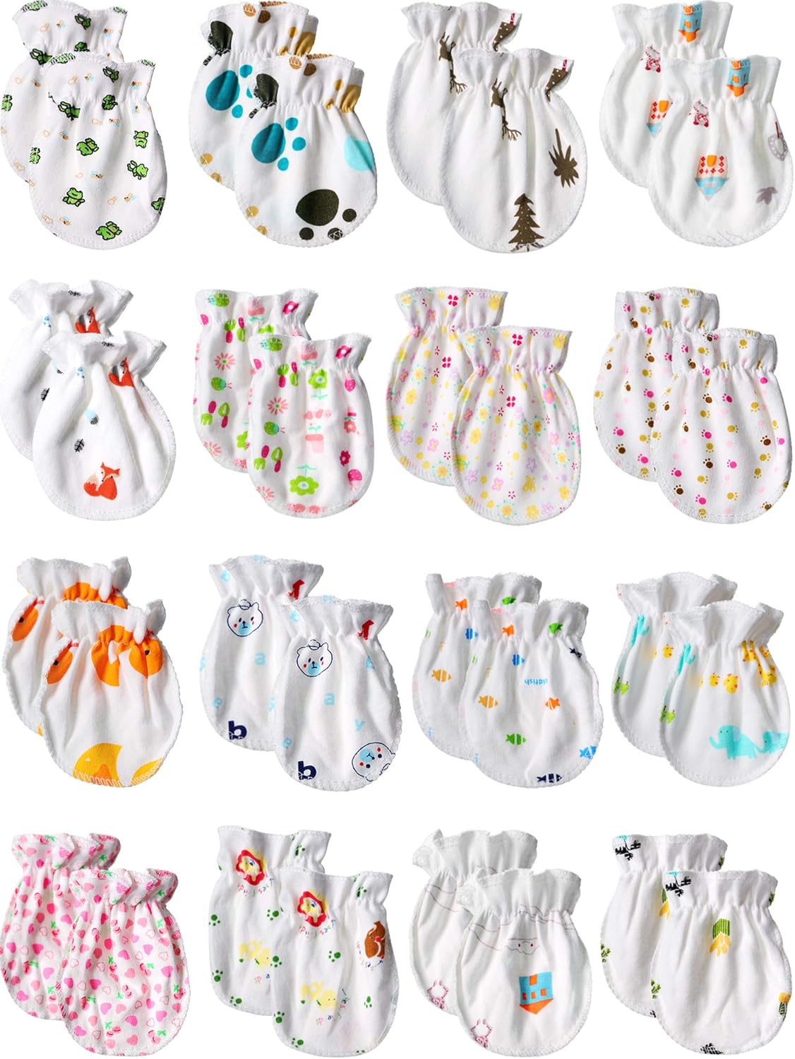 Syhood Newborn Baby Mittens No Scratch Unisex Baby Gloves for 0-6 Months Boys Girls(17 Pairs)